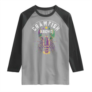 Funny Cajun Crawfish Boil Mardi Gras Raglan Shirt Crawfish Krewe TS11 Sport Gray Black Print Your Wear