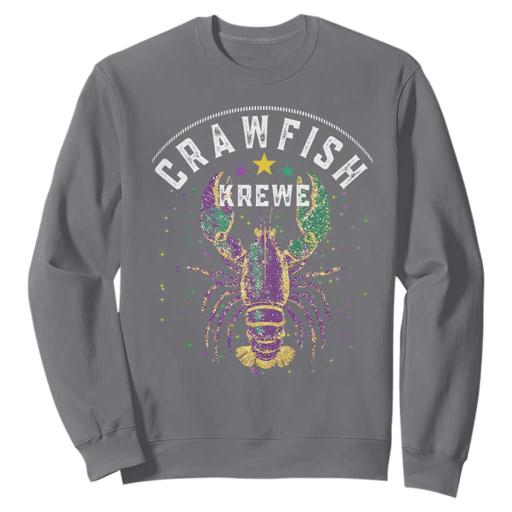 Funny Cajun Crawfish Boil Mardi Gras Sweatshirt Crawfish Krewe TS11 Charcoal Print Your Wear