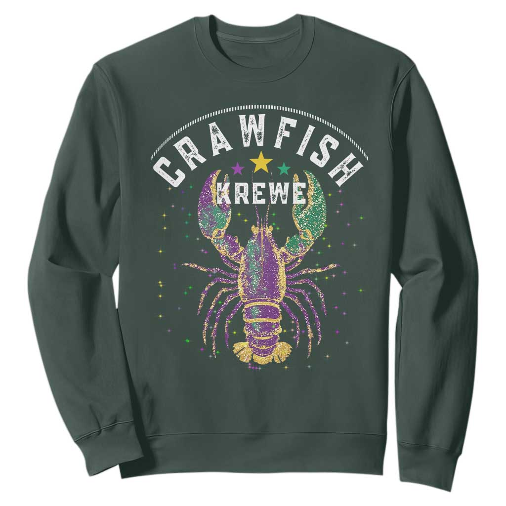 Funny Cajun Crawfish Boil Mardi Gras Sweatshirt Crawfish Krewe TS11 Dark Forest Green Print Your Wear