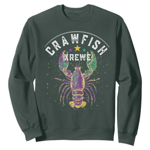 Funny Cajun Crawfish Boil Mardi Gras Sweatshirt Crawfish Krewe TS11 Dark Forest Green Print Your Wear