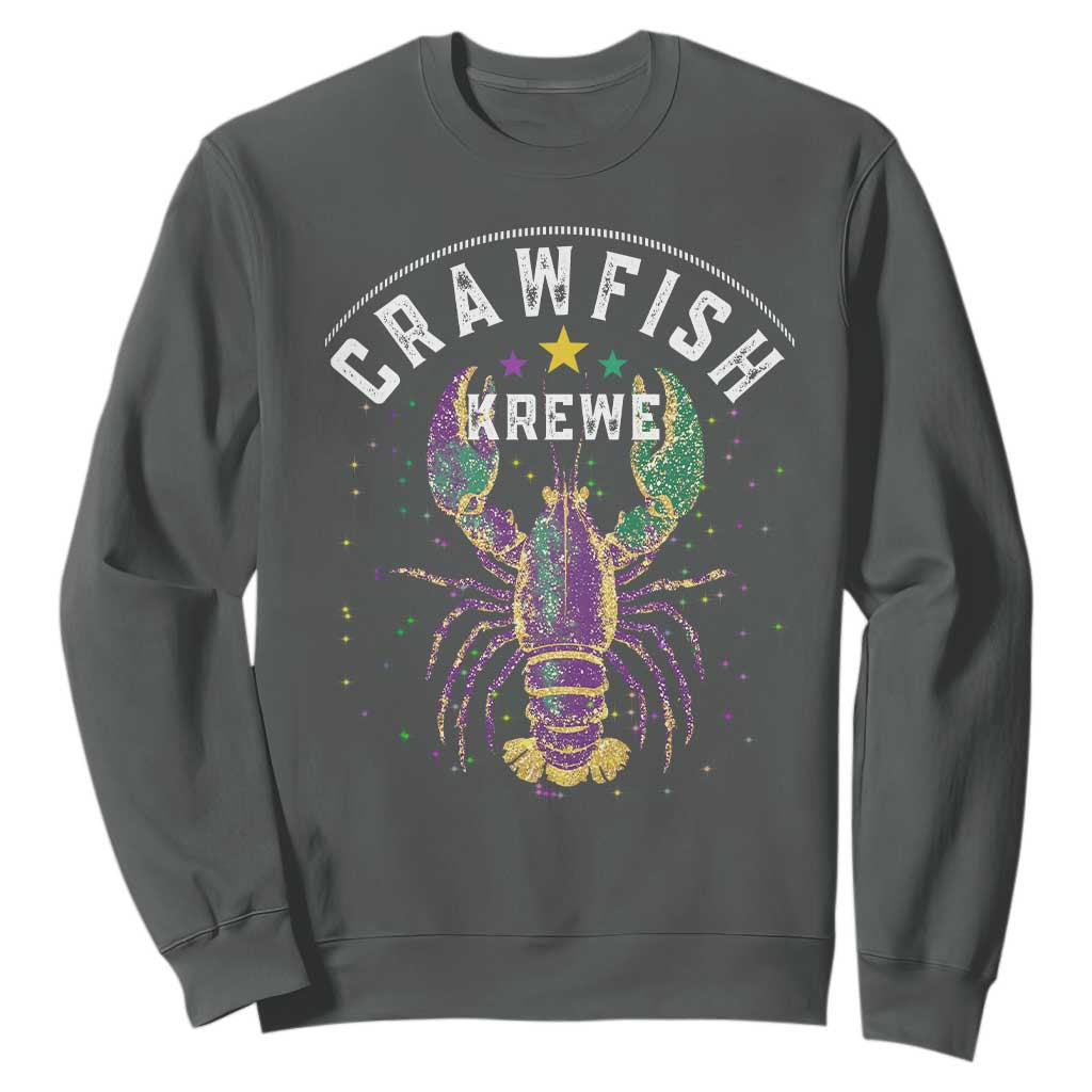 Funny Cajun Crawfish Boil Mardi Gras Sweatshirt Crawfish Krewe TS11 Dark Heather Print Your Wear
