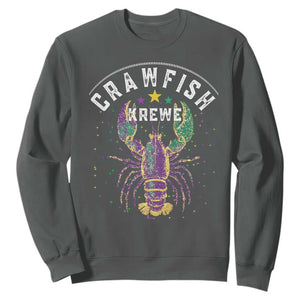 Funny Cajun Crawfish Boil Mardi Gras Sweatshirt Crawfish Krewe TS11 Dark Heather Print Your Wear
