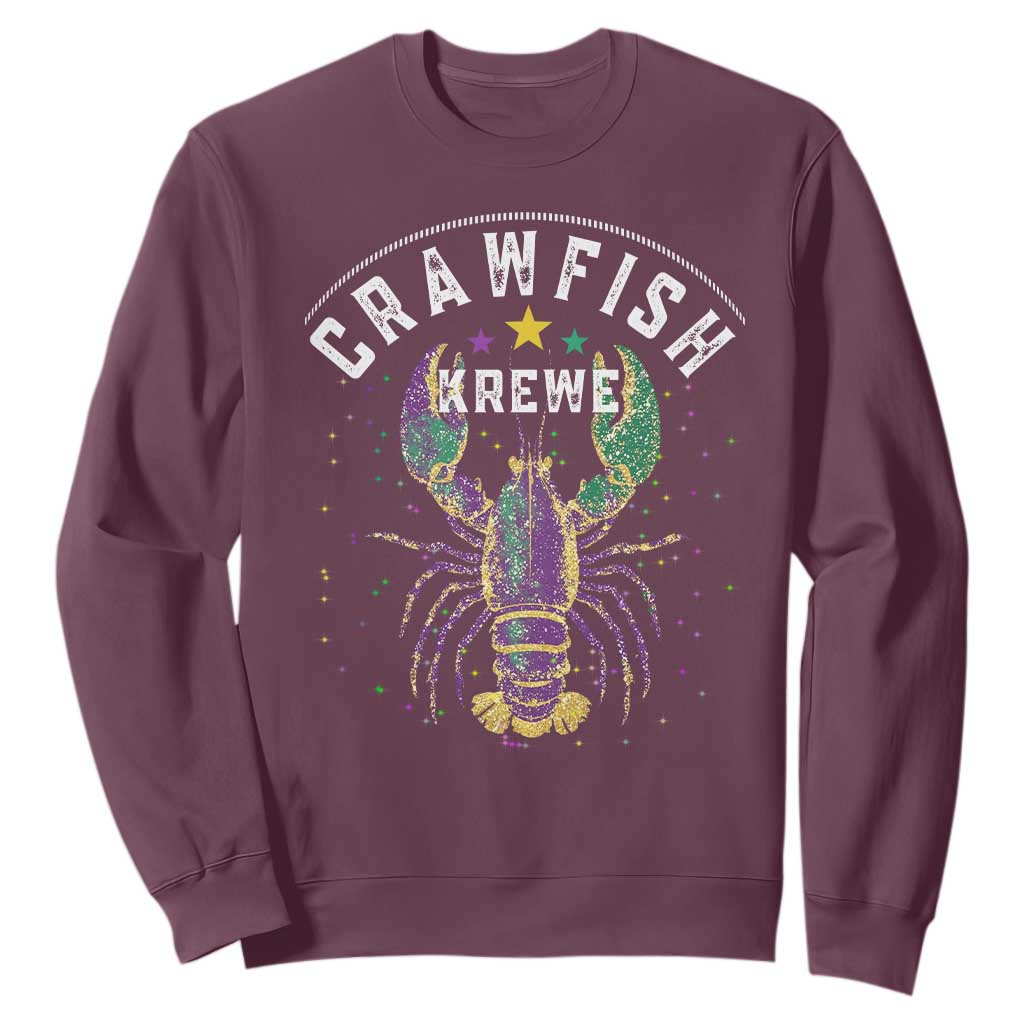 Funny Cajun Crawfish Boil Mardi Gras Sweatshirt Crawfish Krewe TS11 Maroon Print Your Wear
