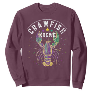 Funny Cajun Crawfish Boil Mardi Gras Sweatshirt Crawfish Krewe TS11 Maroon Print Your Wear