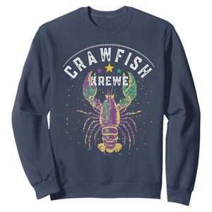 Funny Cajun Crawfish Boil Mardi Gras Sweatshirt Crawfish Krewe TS11 Navy Print Your Wear