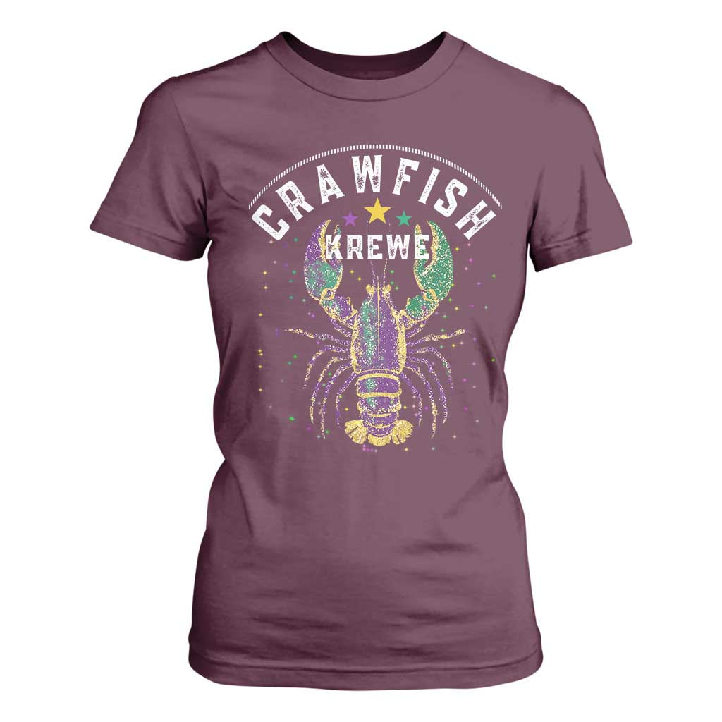 Funny Cajun Crawfish Boil Mardi Gras T Shirt For Women Crawfish Krewe TS11 Maroon Print Your Wear