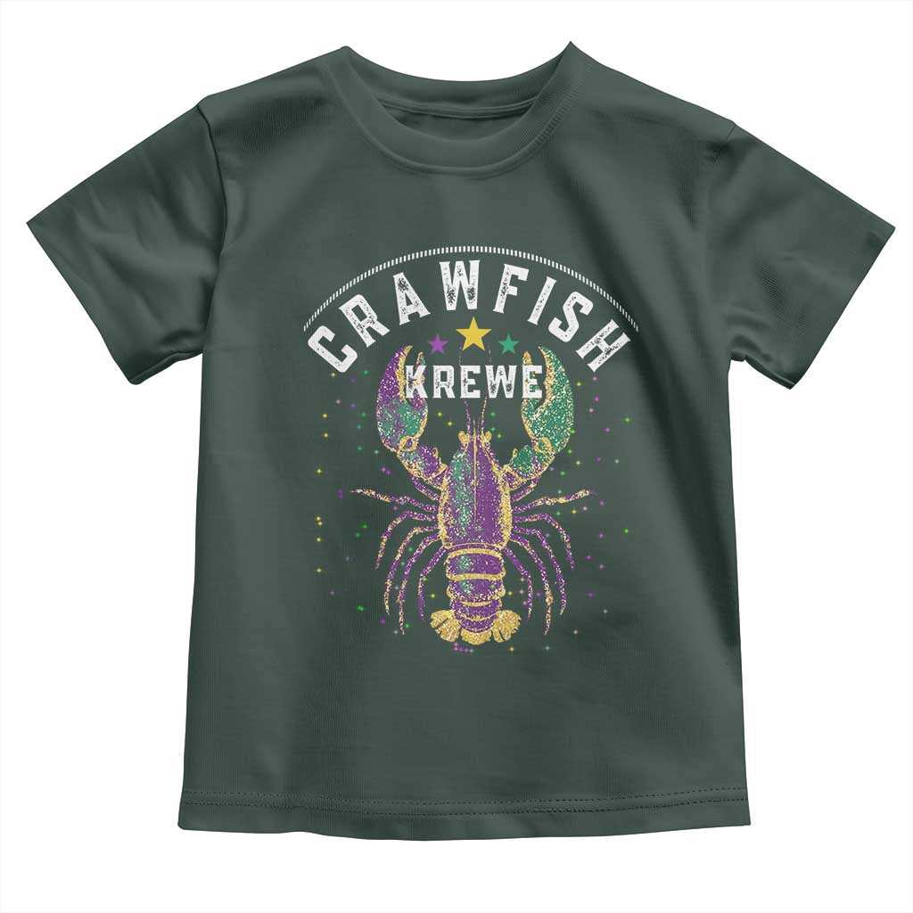 Funny Cajun Crawfish Boil Mardi Gras Toddler T Shirt Crawfish Krewe TS11 Dark Forest Green Print Your Wear