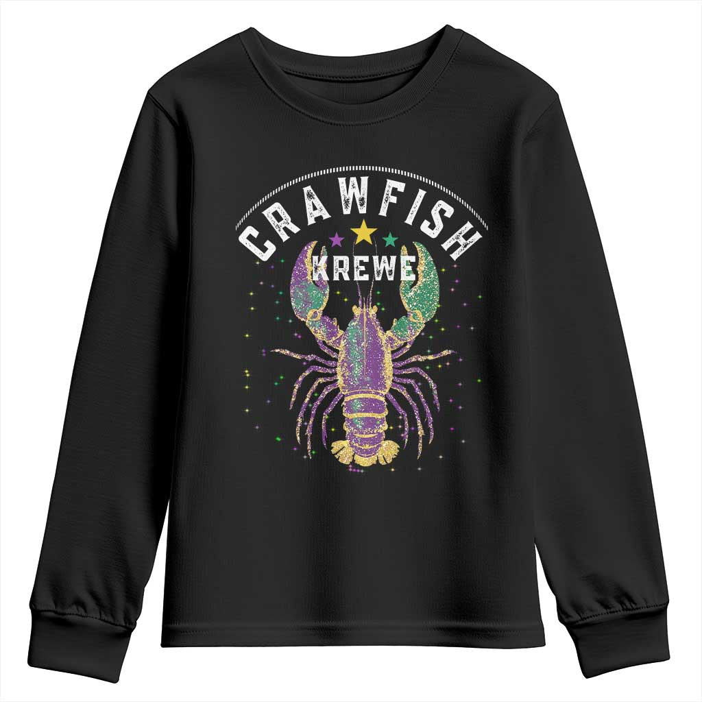 Funny Cajun Crawfish Boil Mardi Gras Youth Sweatshirt Crawfish Krewe TS11 Black Print Your Wear