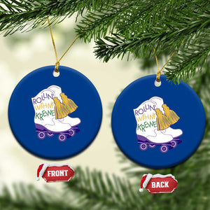 Funny Mardi Gras Ceramic Ornament Rollin' With My Krewe Marching Boots Carnival Party TS11 1pc Blue Print Your Wear