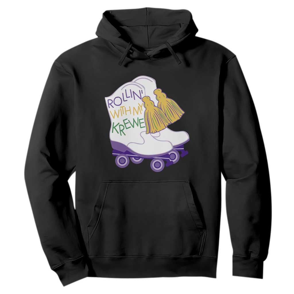 Funny Mardi Gras Hoodie Rollin' With My Krewe Marching Boots Carnival Party TS11 Black Print Your Wear