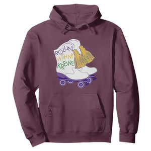 Funny Mardi Gras Hoodie Rollin' With My Krewe Marching Boots Carnival Party TS11 Maroon Print Your Wear