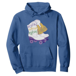 Funny Mardi Gras Hoodie Rollin' With My Krewe Marching Boots Carnival Party TS11 Royal Blue Print Your Wear