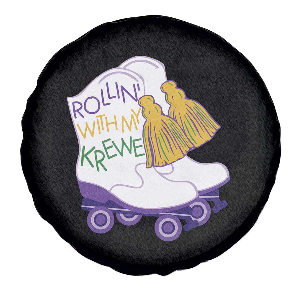 Funny Mardi Gras Spare Tire Cover Rollin' With My Krewe Marching Boots Carnival Party TS11 Print Your Wear