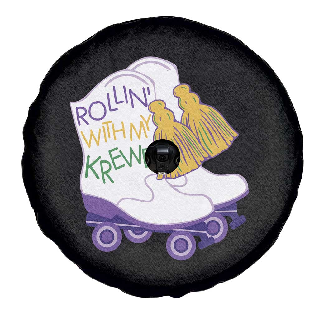 Funny Mardi Gras Spare Tire Cover Rollin' With My Krewe Marching Boots Carnival Party TS11 Print Your Wear