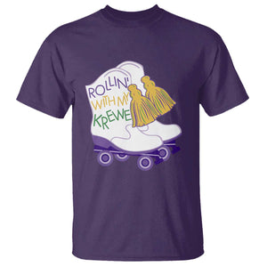 Funny Mardi Gras T Shirt Rollin' With My Krewe Marching Boots Carnival Party TS11 Purple Print Your Wear