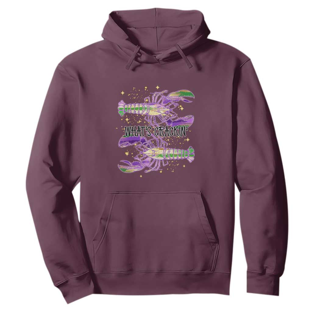Funny Cajun Crawfish Boil Mardi Gras Hoodie What's Crackin TS11 Maroon Print Your Wear