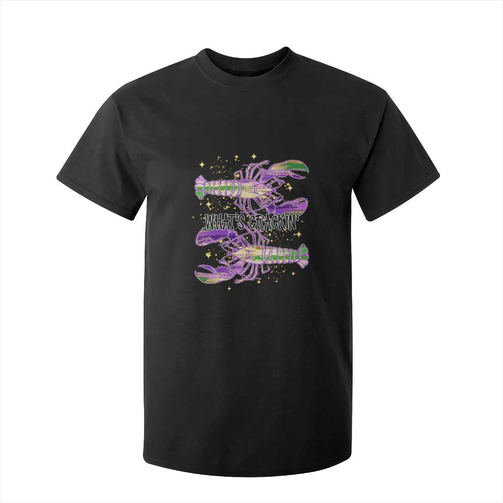 Funny Cajun Crawfish Boil Mardi Gras T Shirt For Kid What's Crackin TS11 Black Print Your Wear