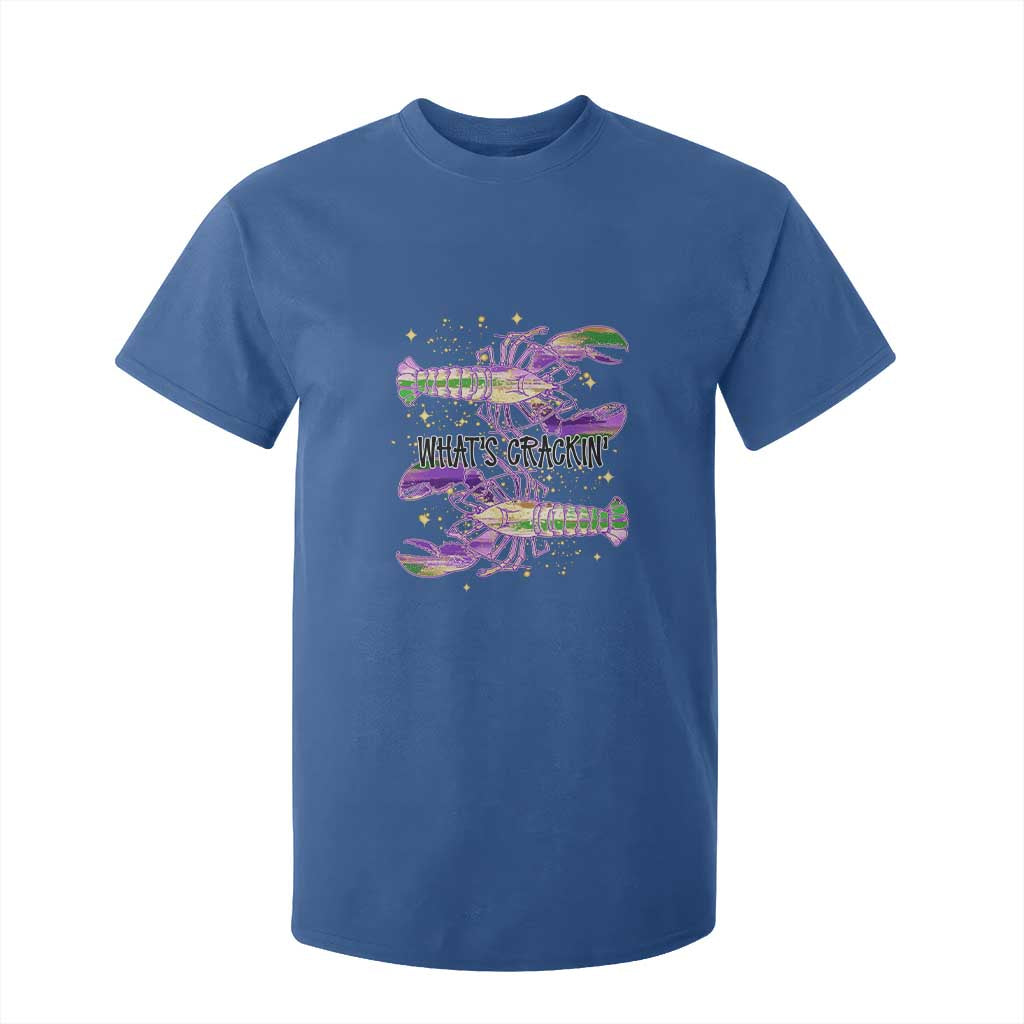 Funny Cajun Crawfish Boil Mardi Gras T Shirt For Kid What's Crackin TS11 Royal Blue Print Your Wear