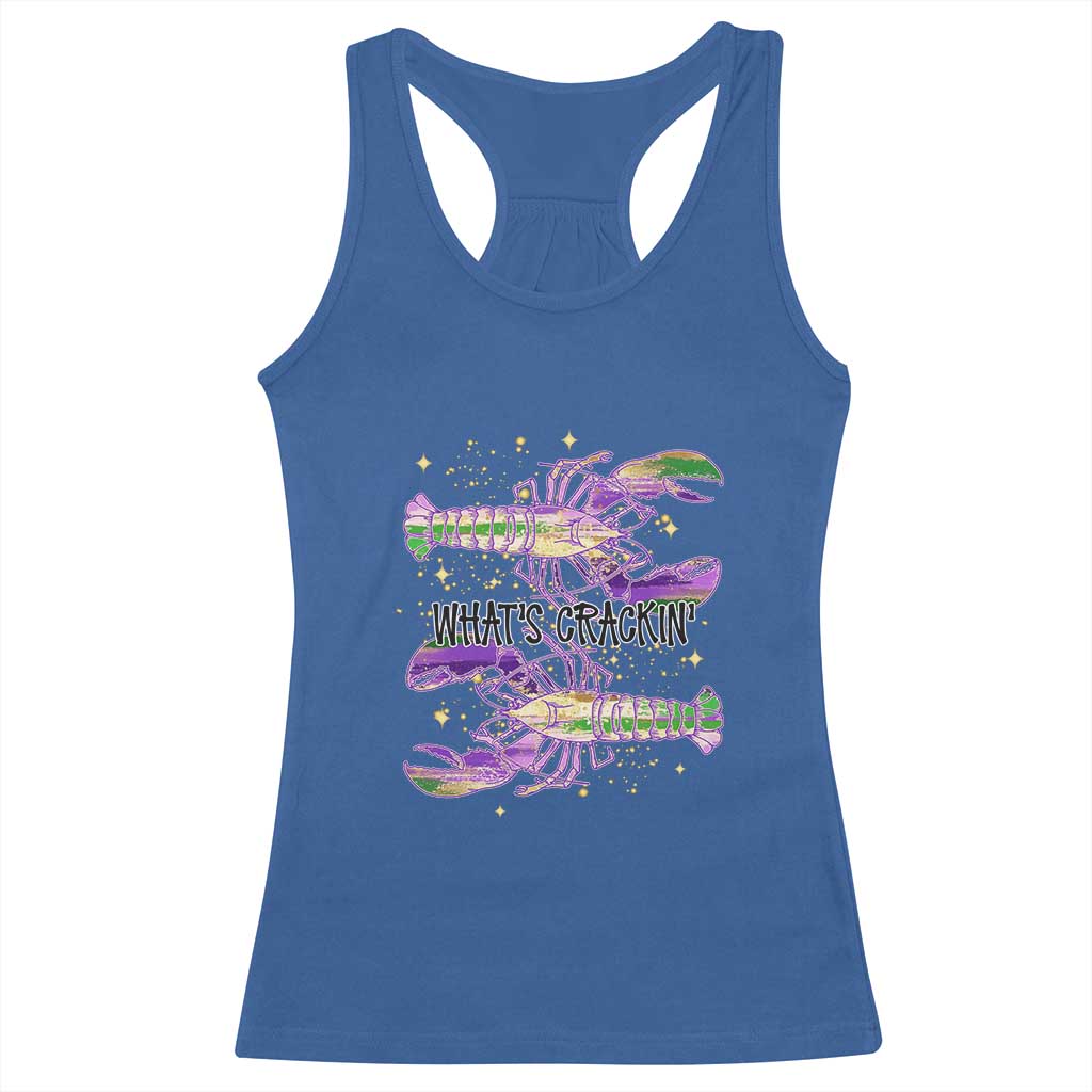 Funny Cajun Crawfish Boil Mardi Gras Racerback Tank Top What's Crackin TS11 Royal Blue Print Your Wear