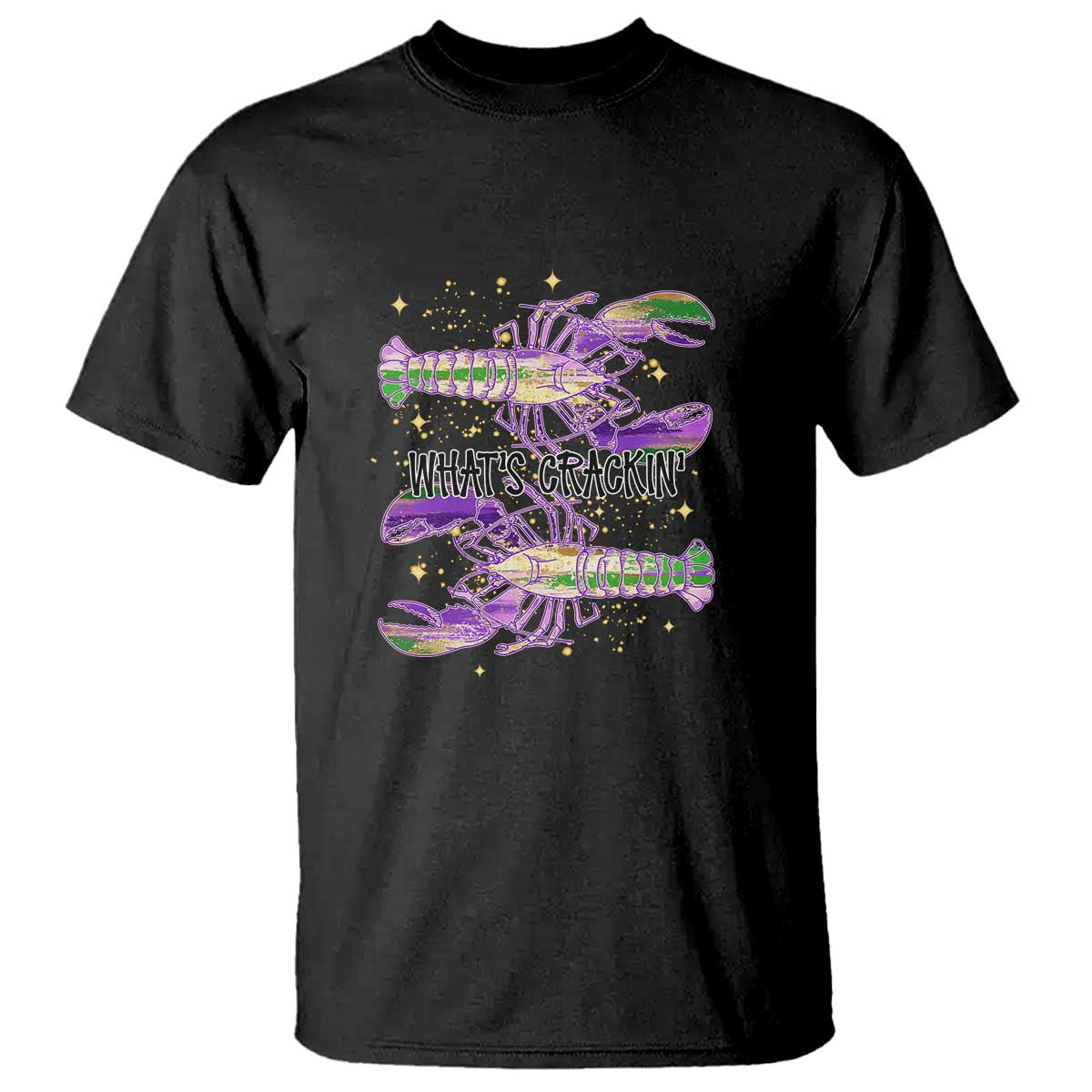Funny Cajun Crawfish Boil Mardi Gras T Shirt What's Crackin TS11 Black Print Your Wear