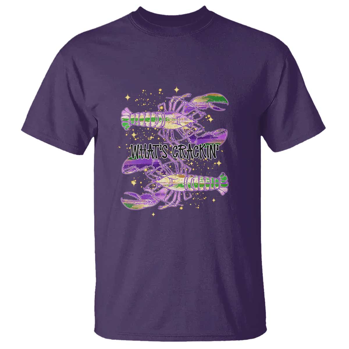 Funny Cajun Crawfish Boil Mardi Gras T Shirt What's Crackin TS11 Purple Print Your Wear