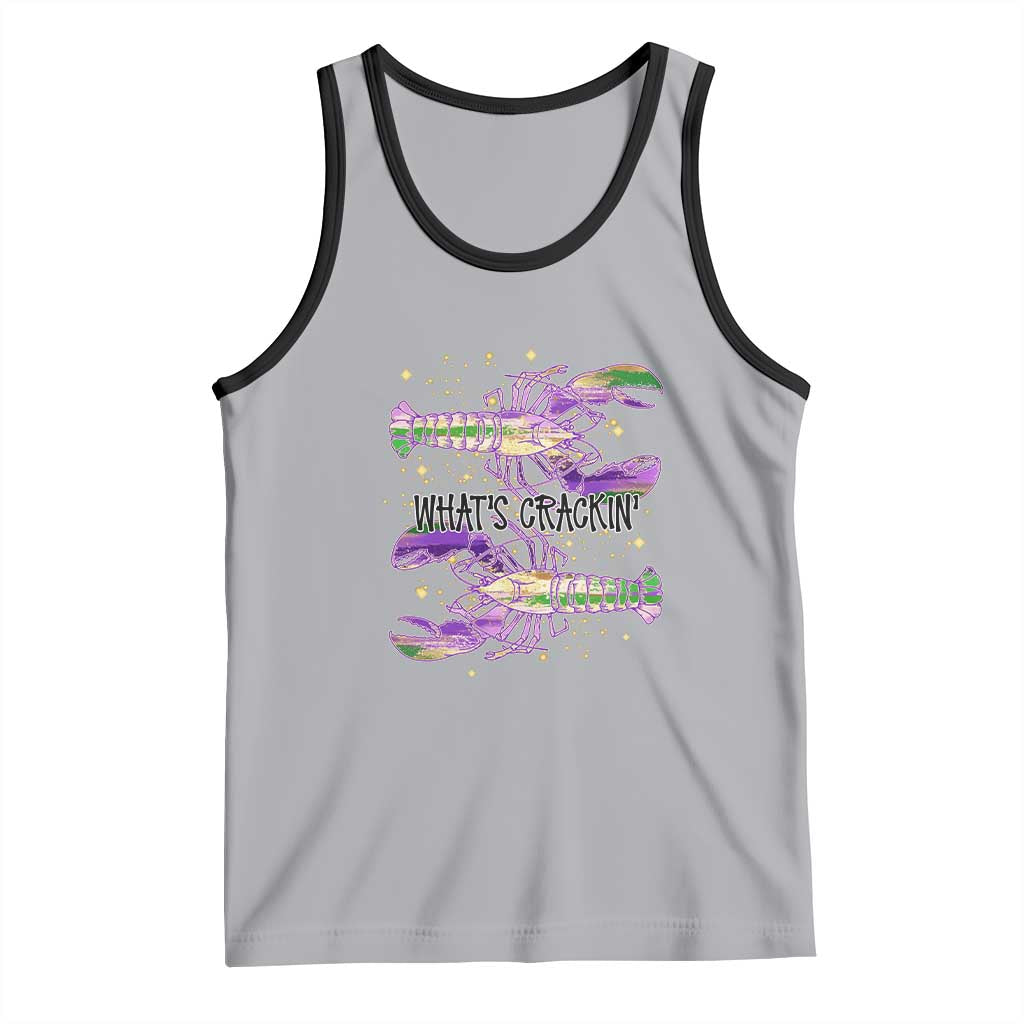 Funny Cajun Crawfish Boil Mardi Gras Tank Top What's Crackin TS11 Athletic Heather Black Print Your Wear