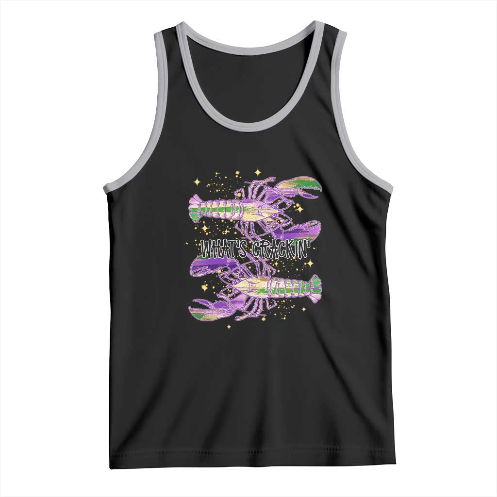 Funny Cajun Crawfish Boil Mardi Gras Tank Top What's Crackin TS11 Black Athletic Heather Print Your Wear