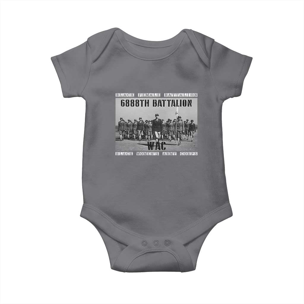 6888th Battalion Baby Onesie Black Female Battalion WAC Women's Army Corps Black History Month TS11 Charcoal Print Your Wear