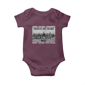 6888th Battalion Baby Onesie Black Female Battalion WAC Women's Army Corps Black History Month TS11 Maroon Print Your Wear