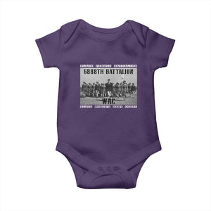 6888th Battalion Baby Onesie Black Female Battalion WAC Women's Army Corps Black History Month TS11 Purple Print Your Wear