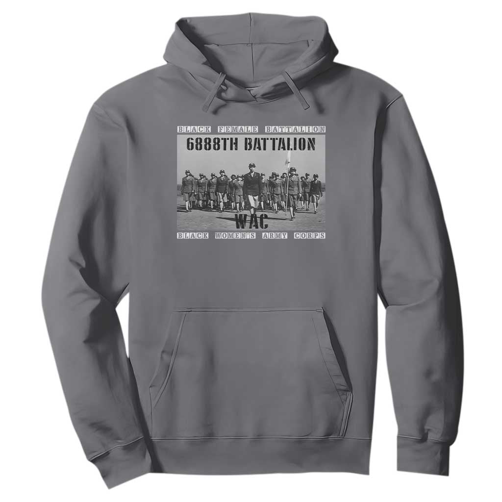 6888th Battalion Hoodie Black Female Battalion WAC Women's Army Corps Black History Month TS11 Charcoal Print Your Wear
