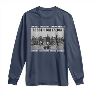 6888th Battalion Long Sleeve Shirt Black Female Battalion WAC Women's Army Corps Black History Month TS11 Navy Print Your Wear
