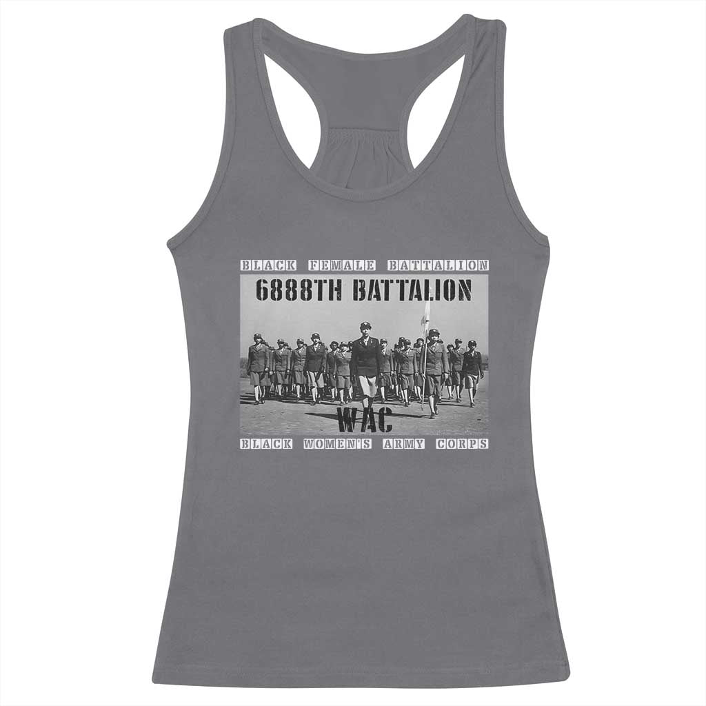 6888th Battalion Racerback Tank Top Black Female Battalion WAC Women's Army Corps Black History Month TS11 Charcoal Print Your Wear