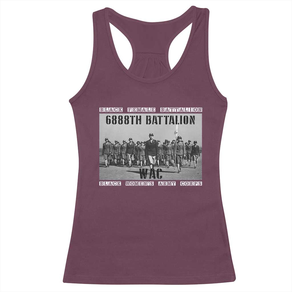 6888th Battalion Racerback Tank Top Black Female Battalion WAC Women's Army Corps Black History Month TS11 Maroon Print Your Wear
