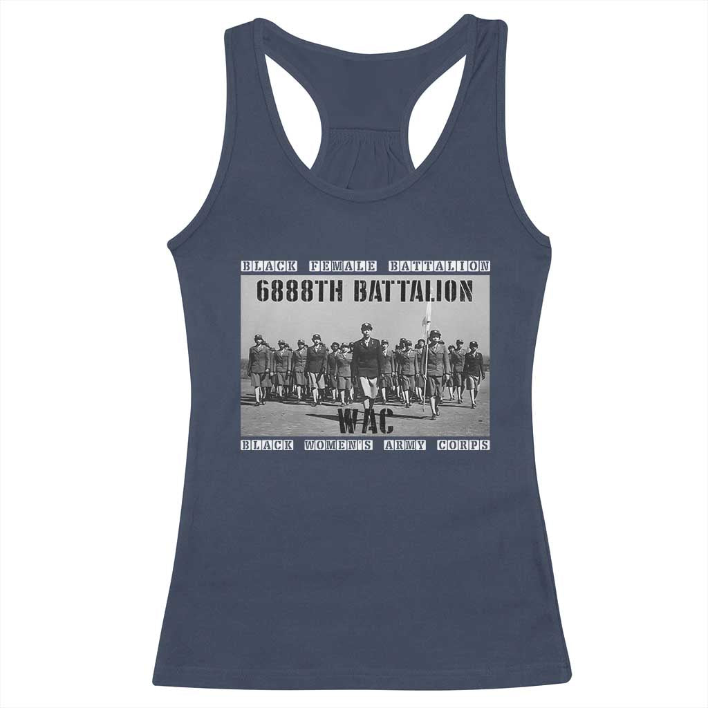 6888th Battalion Racerback Tank Top Black Female Battalion WAC Women's Army Corps Black History Month TS11 Navy Print Your Wear