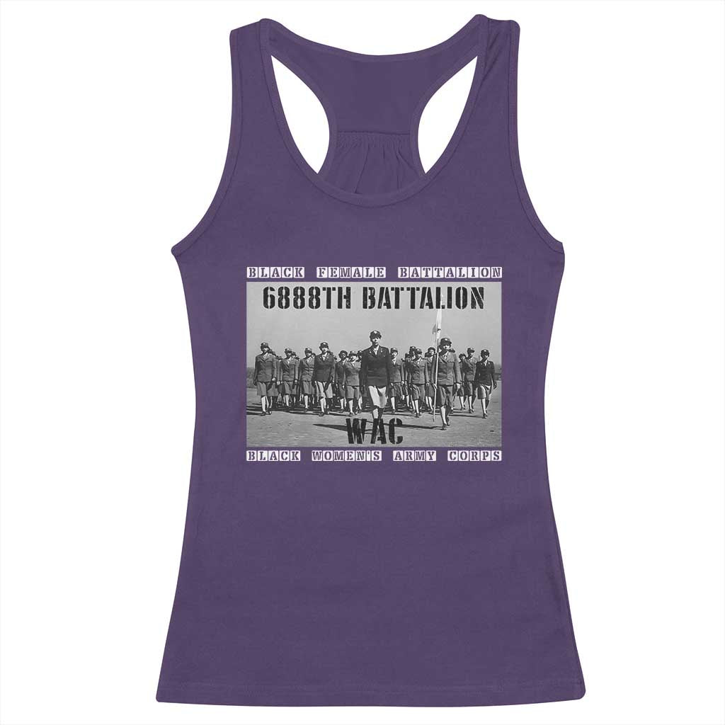 6888th Battalion Racerback Tank Top Black Female Battalion WAC Women's Army Corps Black History Month TS11 Purple Print Your Wear