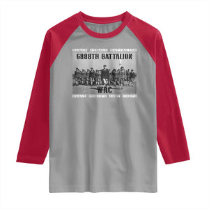 6888th Battalion Raglan Shirt Black Female Battalion WAC Women's Army Corps Black History Month TS11 Sport Gray Red Print Your Wear
