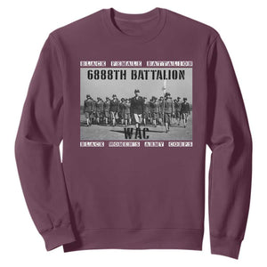 6888th Battalion Sweatshirt Black Female Battalion WAC Women's Army Corps Black History Month TS11 Maroon Print Your Wear