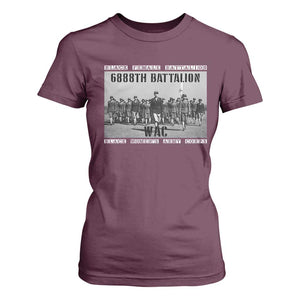 6888th Battalion T Shirt For Women Black Female Battalion WAC Women's Army Corps Black History Month TS11 Maroon Print Your Wear