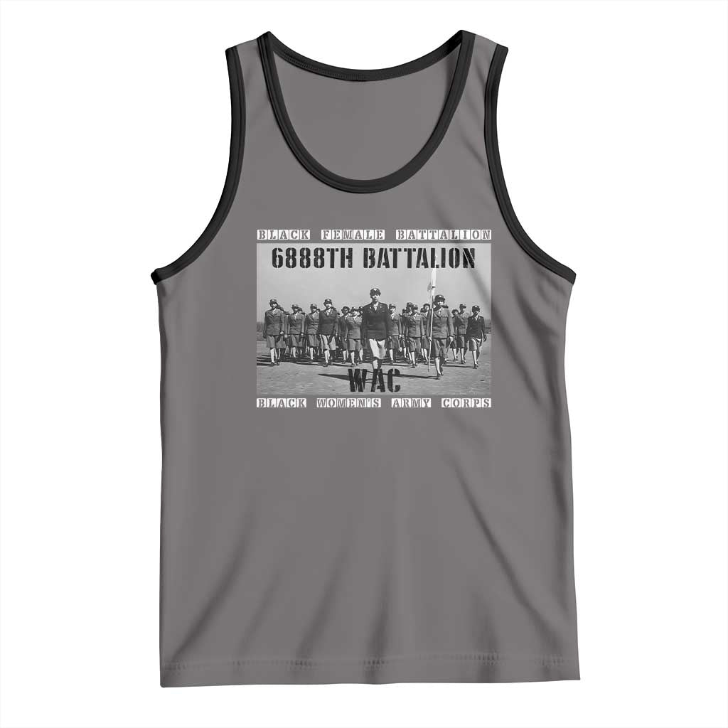 6888th Battalion Tank Top Black Female Battalion WAC Women's Army Corps Black History Month TS11 Deep Heather Black Print Your Wear