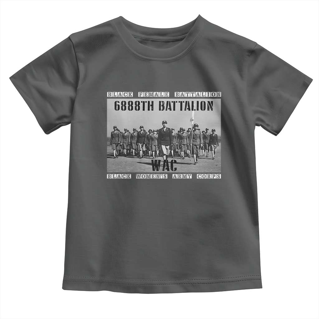 6888th Battalion Toddler T Shirt Black Female Battalion WAC Women's Army Corps Black History Month TS11 Dark Heather Print Your Wear