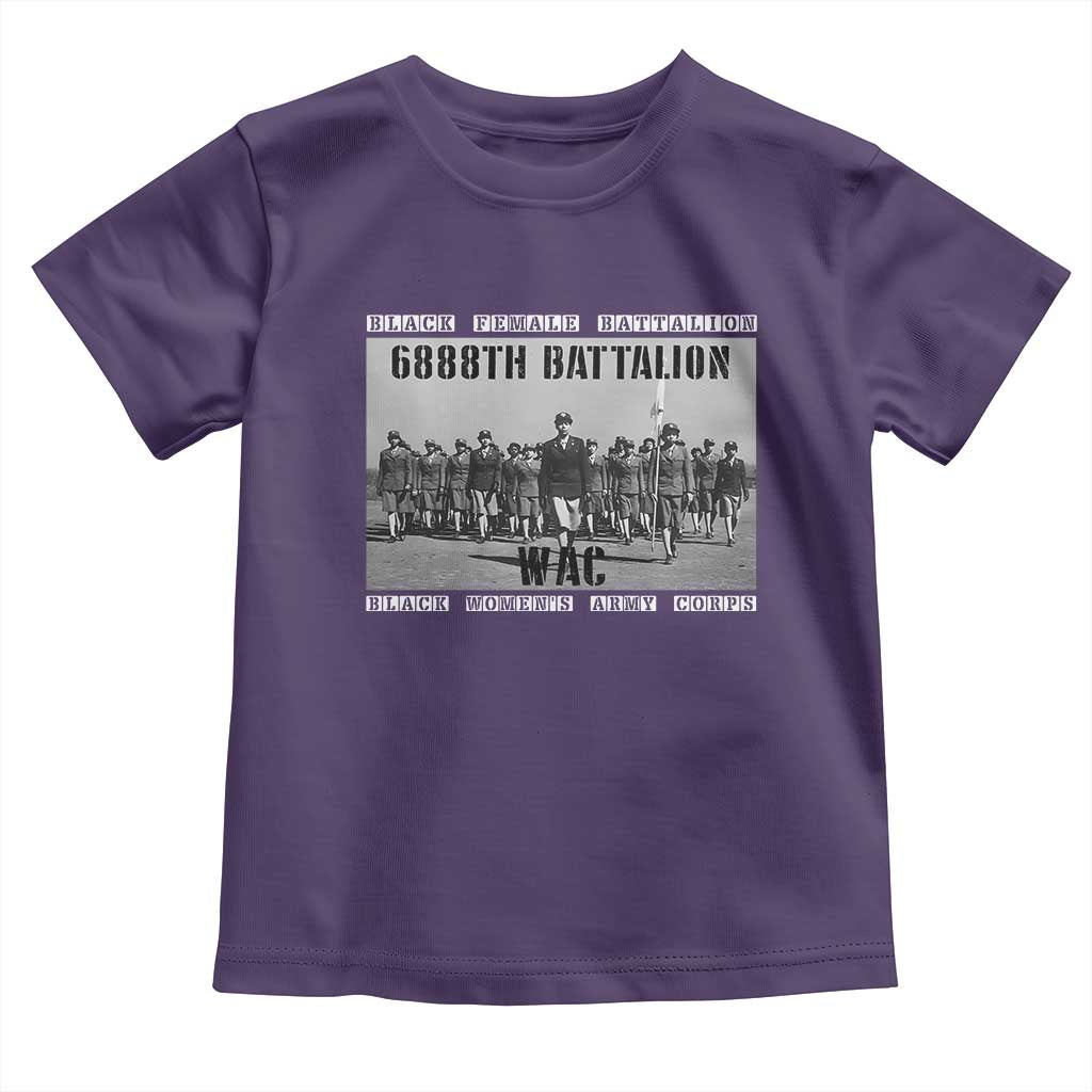 6888th Battalion Toddler T Shirt Black Female Battalion WAC Women's Army Corps Black History Month TS11 Purple Print Your Wear