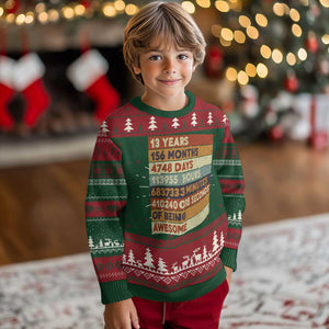 Funny 13th Birthday Knit Sweatshirt 13 Years 156 Months 4748 Days Vintage Retro TS11 Christmas Print Your Wear