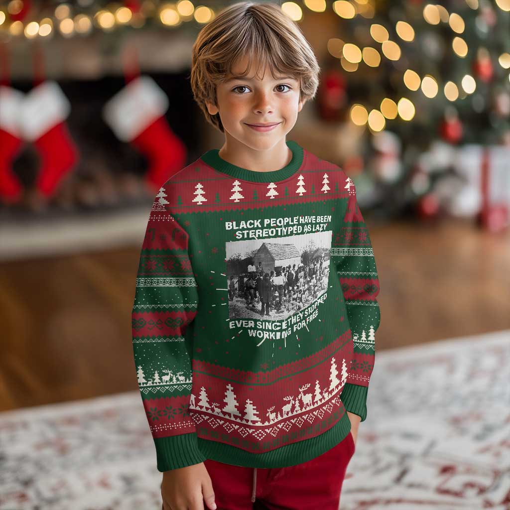 Black People Have Been Stereotyped As Lazy Ever Since They Stopped Working For Free Knit Sweatshirt TS11 Christmas Print Your Wear