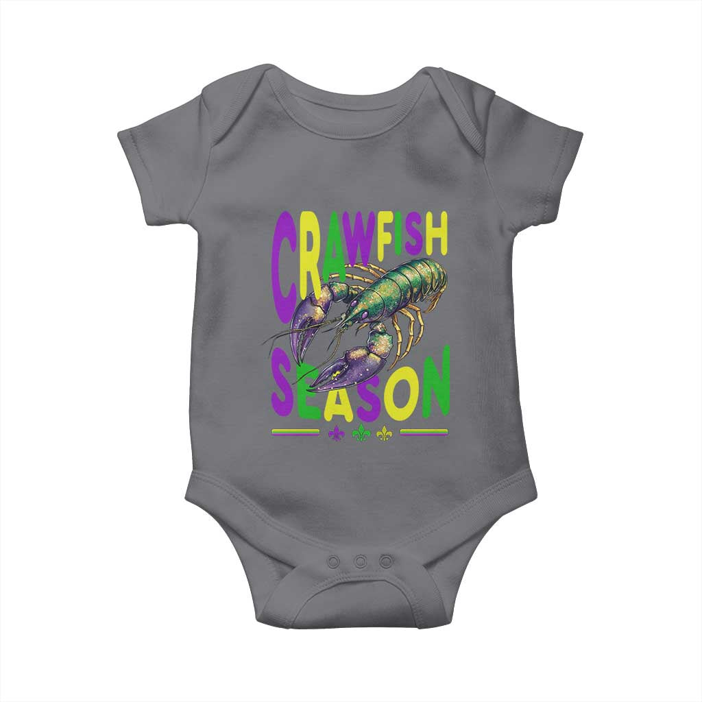 Funny Cajun Crawfish Boil Mardi Gras Baby Onesie Crawfish Season Fleur De Lis TS11 Charcoal Print Your Wear