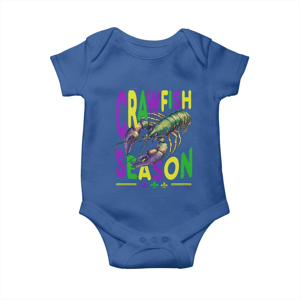 Funny Cajun Crawfish Boil Mardi Gras Baby Onesie Crawfish Season Fleur De Lis TS11 Royal Blue Print Your Wear