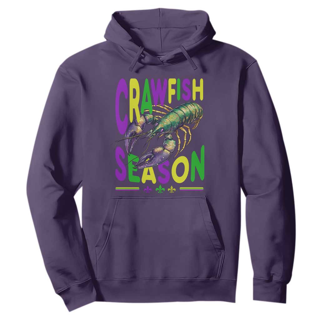 Funny Cajun Crawfish Boil Mardi Gras Hoodie Crawfish Season Fleur De Lis TS11 Purple Print Your Wear