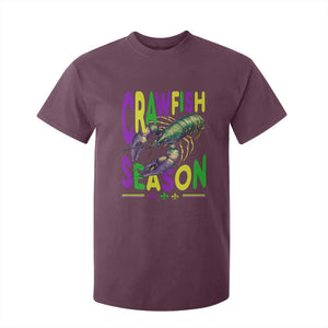 Funny Cajun Crawfish Boil Mardi Gras T Shirt For Kid Crawfish Season Fleur De Lis TS11 Maroon Print Your Wear