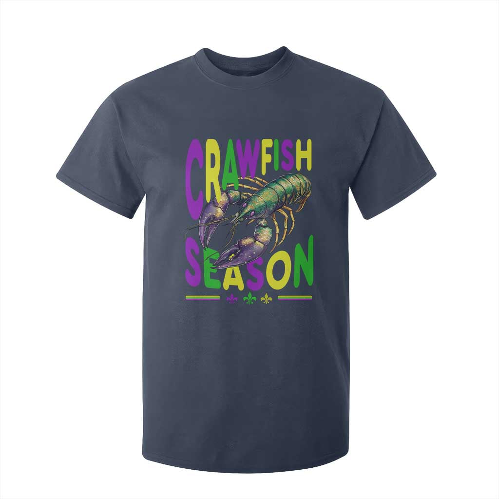 Funny Cajun Crawfish Boil Mardi Gras T Shirt For Kid Crawfish Season Fleur De Lis TS11 Navy Print Your Wear