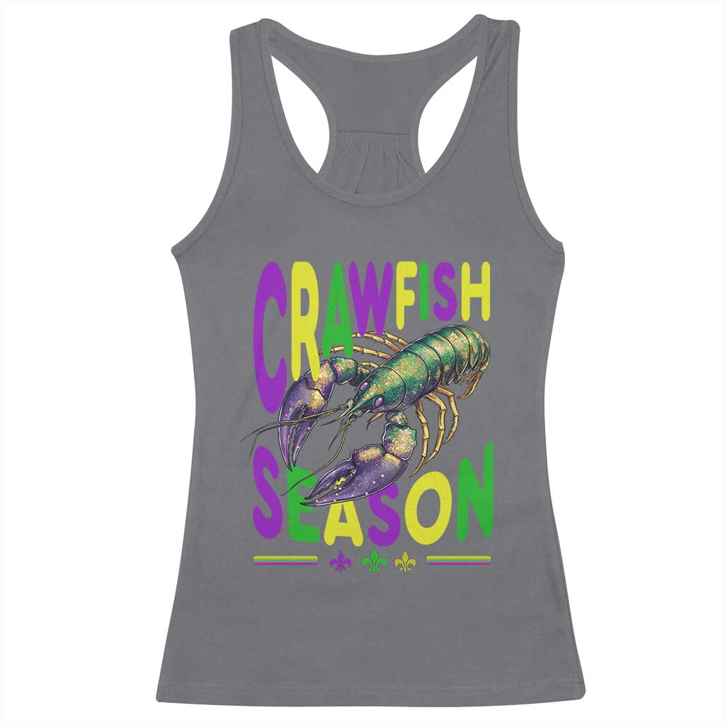 Funny Cajun Crawfish Boil Mardi Gras Racerback Tank Top Crawfish Season Fleur De Lis TS11 Charcoal Print Your Wear